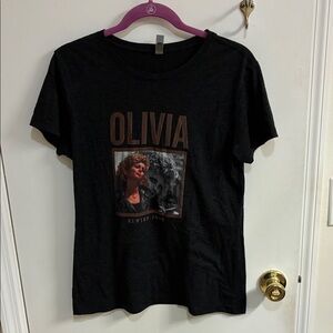 Next Level Apparel Black Olivia Newton Graphic Tshirt Sz XL